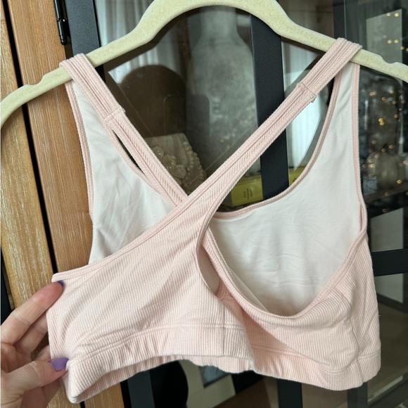 Tommy John Ribbed Bralette tank Second Skin criss cross back modal blush peach - Picture 3 of 6